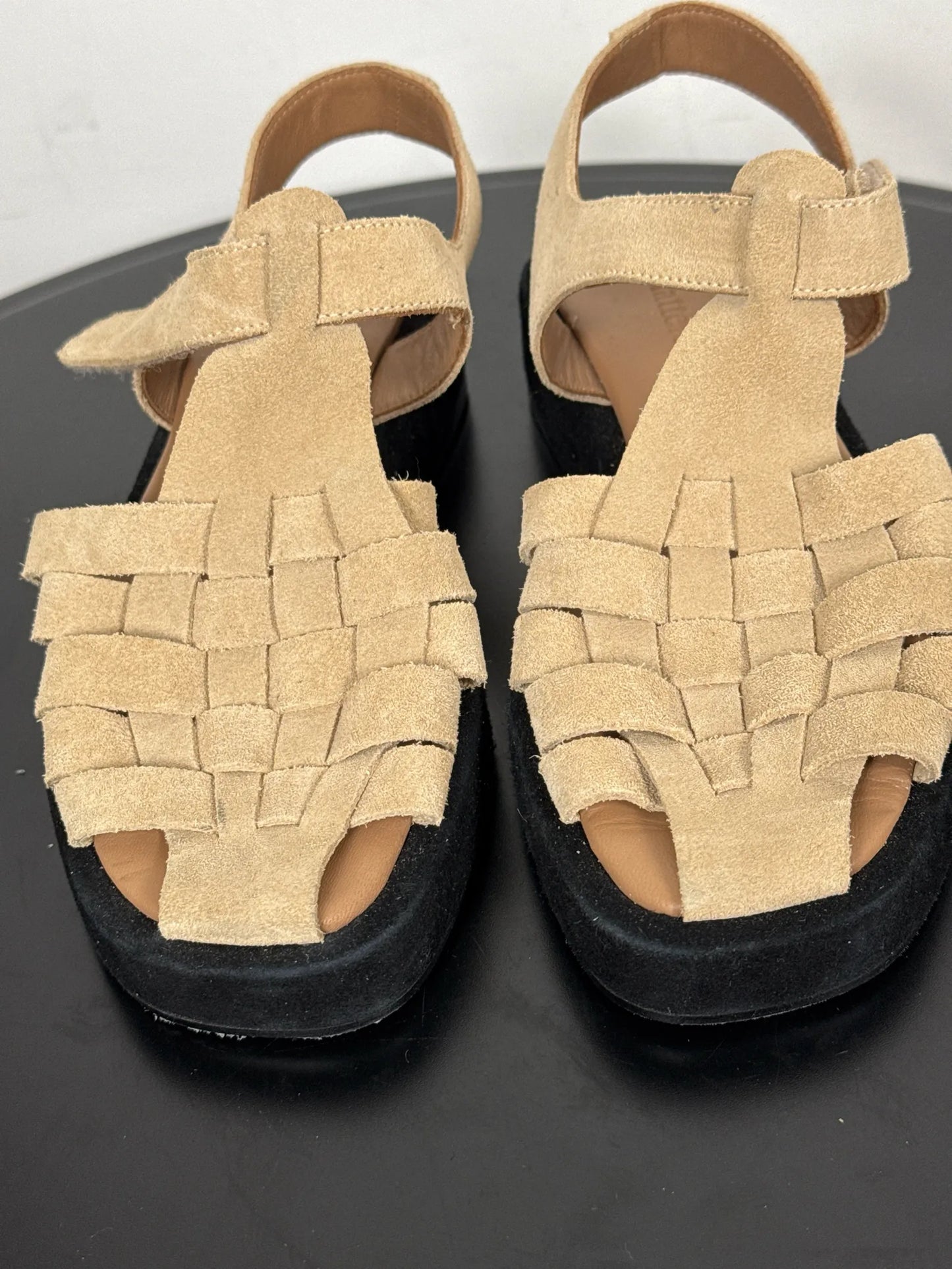 Flattered Gigi Beige Suede Sandals
