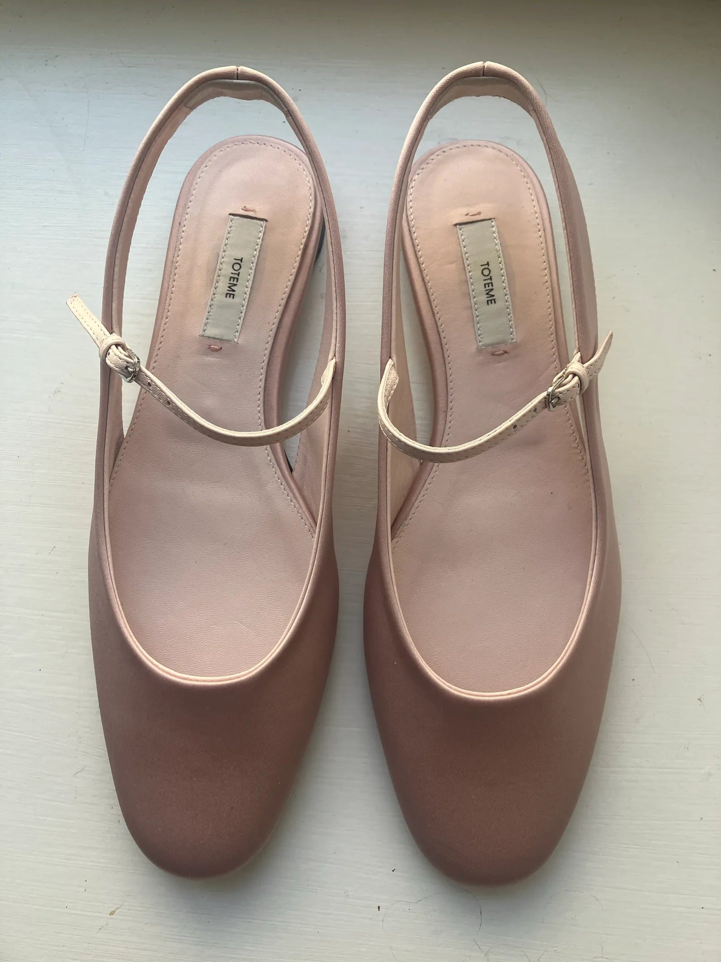 Toteme Slingback Satin Mary Janes Ballet flats