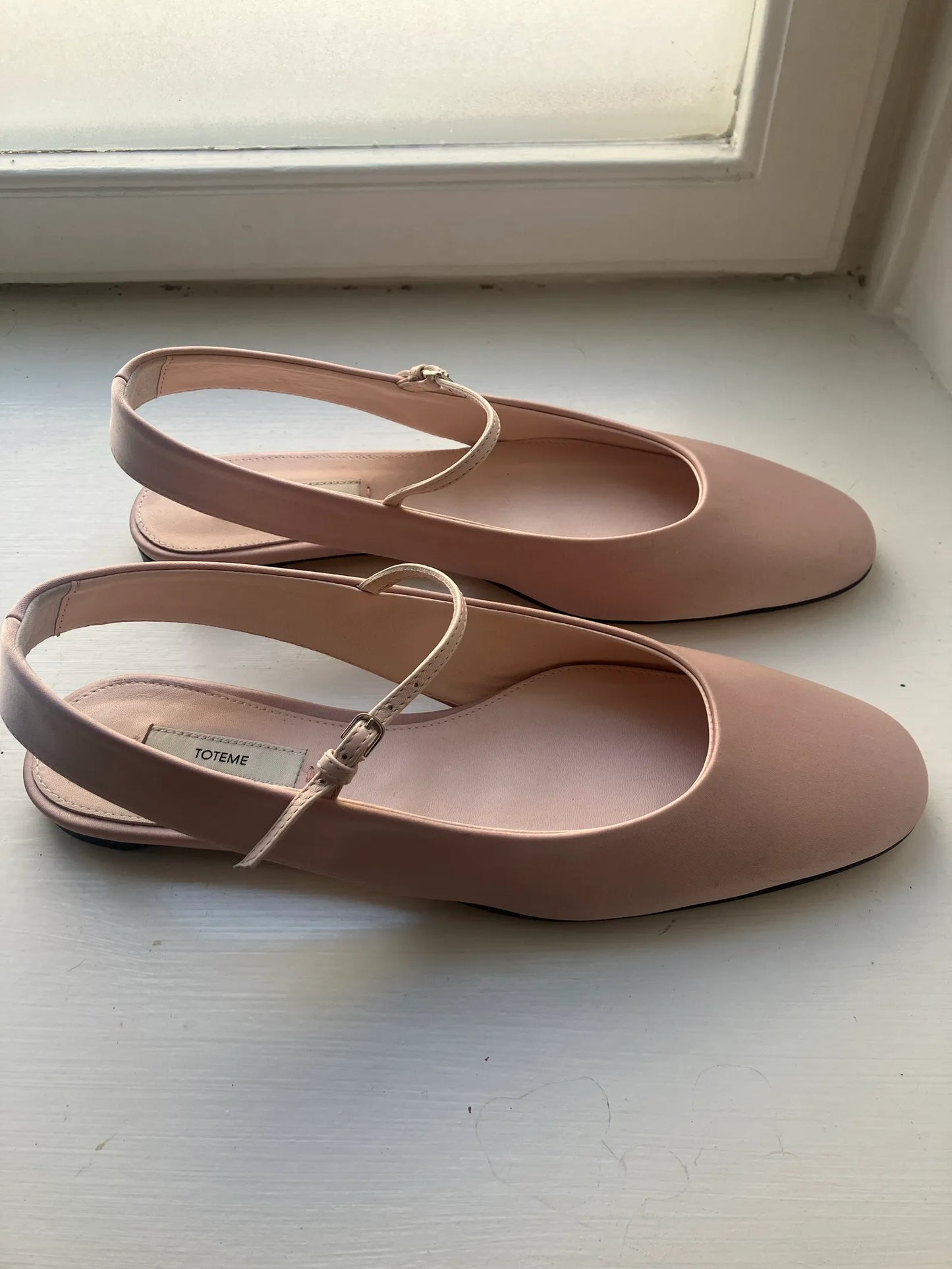Toteme Slingback Satin Mary Janes Ballet flats