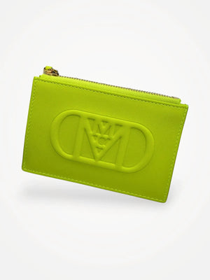 Mcm Neon Green Mode Travia Card Case-skinnplånbok NWT