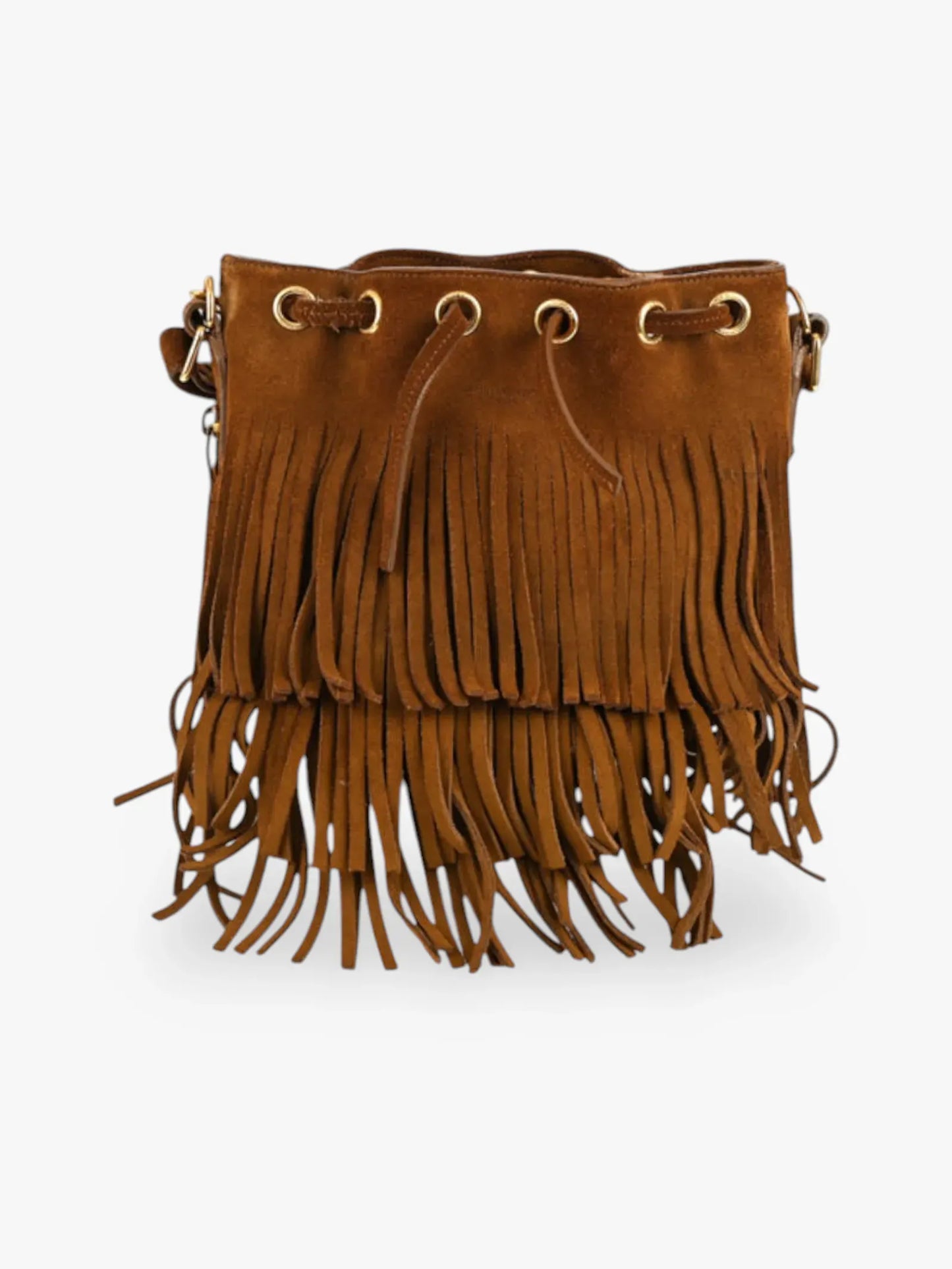 Saint Laurent Fringe Emanuelle Bucket-handväska