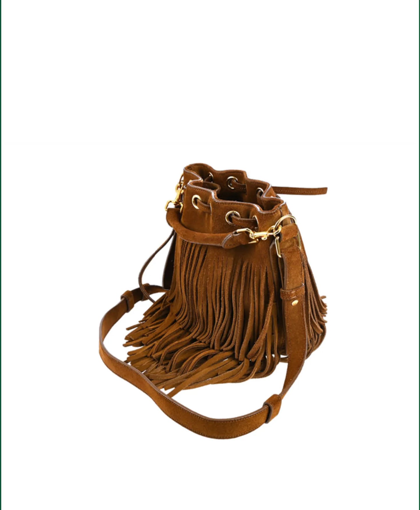 Saint Laurent Fringe Emanuelle Bucket-handväska