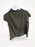 Ahlvar Gallery Lima Silk Olive Green-sidenblus NWT
