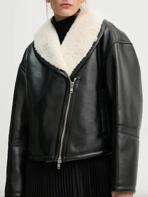 Stand Studio Leonora Shearling-jacka NWOT