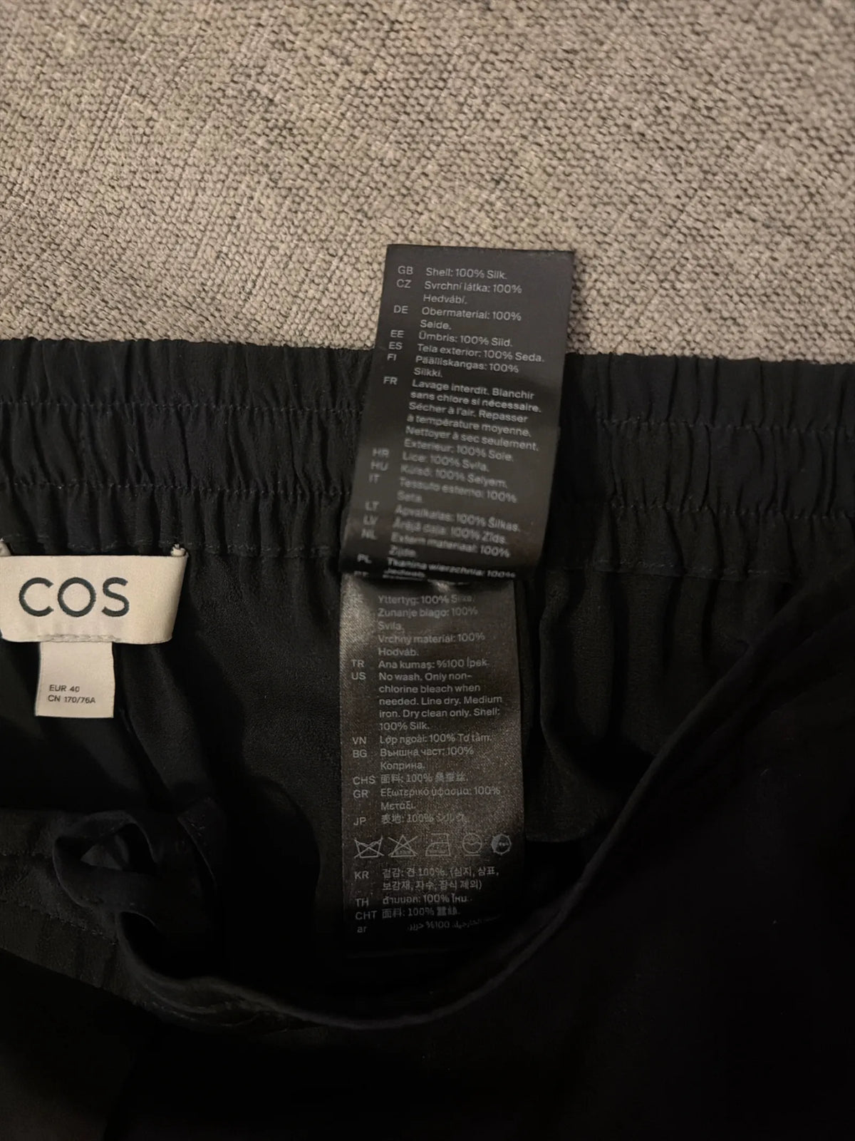 Cos Wide Leg Drawstring Silk Trousers