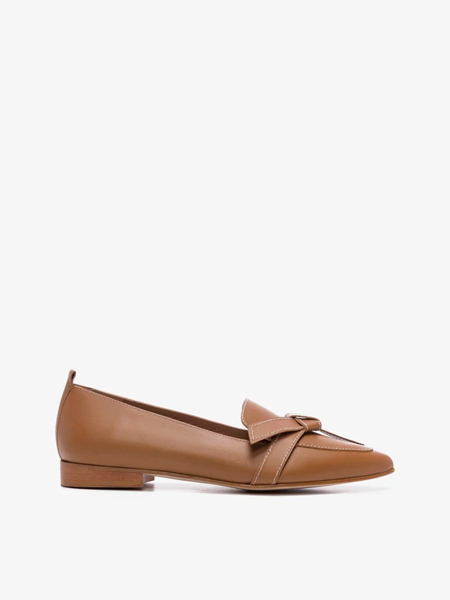 Flattered Ally Cognac Leather-skinnloafers