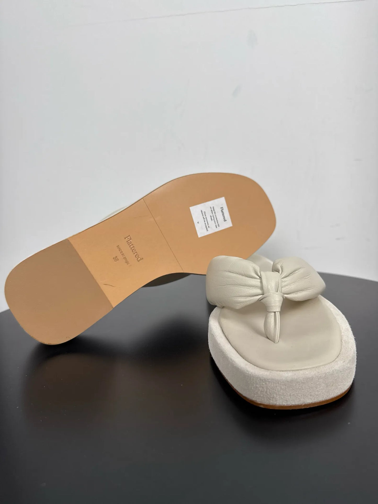 Flattered Blair Creme Leather / Suede Sandals