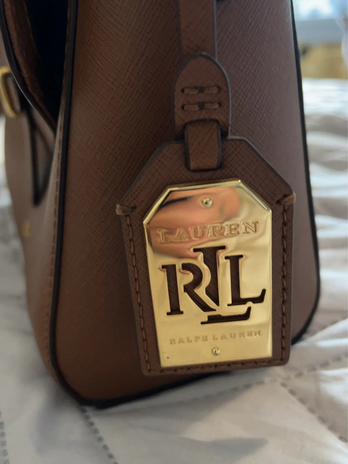 Ralph Lauren Raloh Lauren-skinnhandväska NWOT