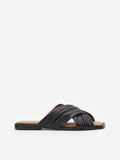 Flattered Gabriella Black Leather-skinnsandaler NWOT