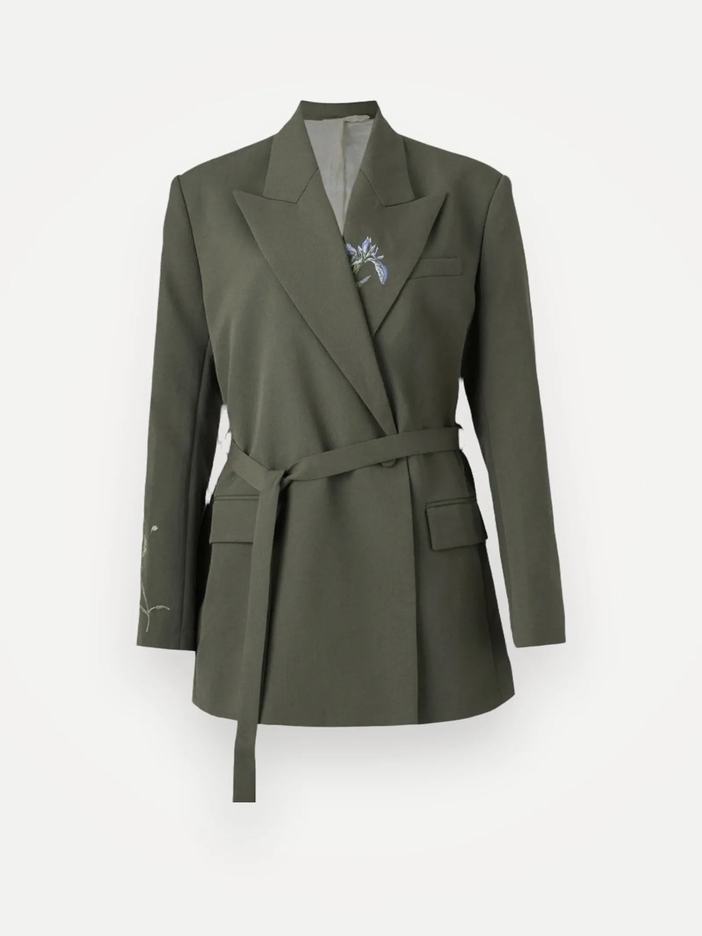Rodebjer Stand Embroidery - Dark Moss Blazer