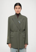 Rodebjer Stand Embroidery - Dark Moss Blazer