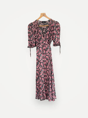 The Kooples Candy Flowers Printed Wrap In Rosa Dress
