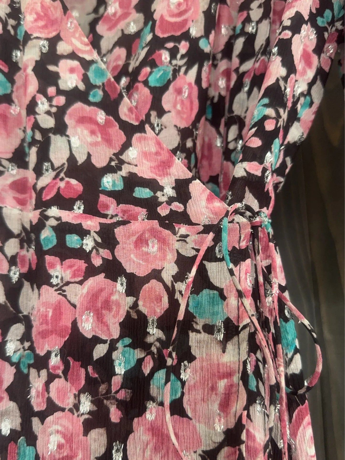 The Kooples Candy Flowers Printed Wrap In Rosa Dress