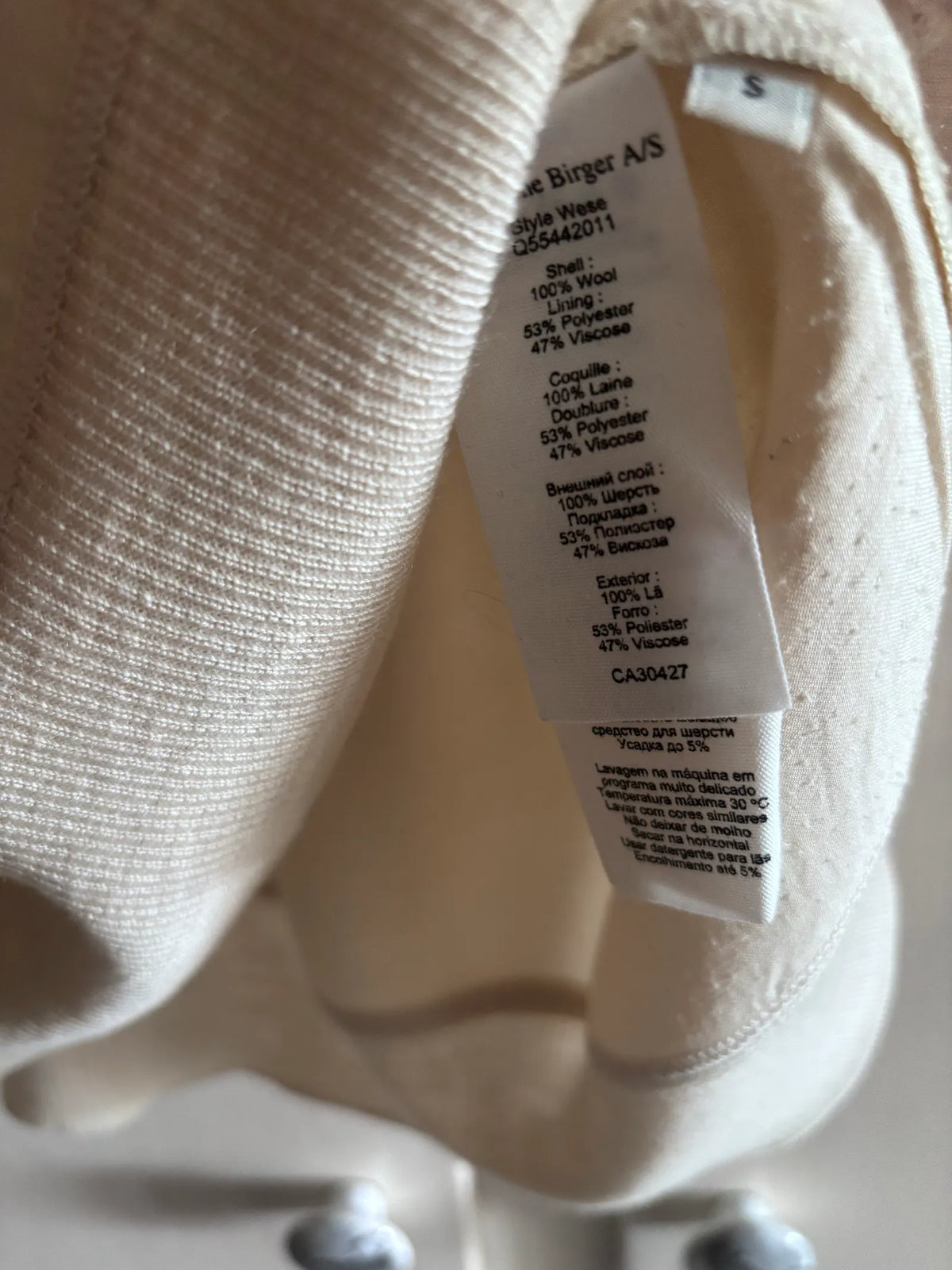 By Malene Birger Förg: Cremevit Med Silkesdetaljer-ulltröja