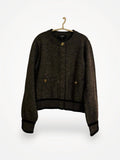 Chanel Grey Cashmere Knit With Gold Hardware Cardigan