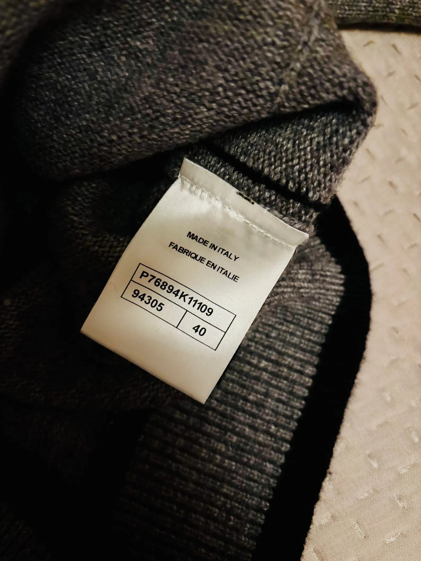 Chanel Grey Cashmere Knit With Gold Hardware Cardigan