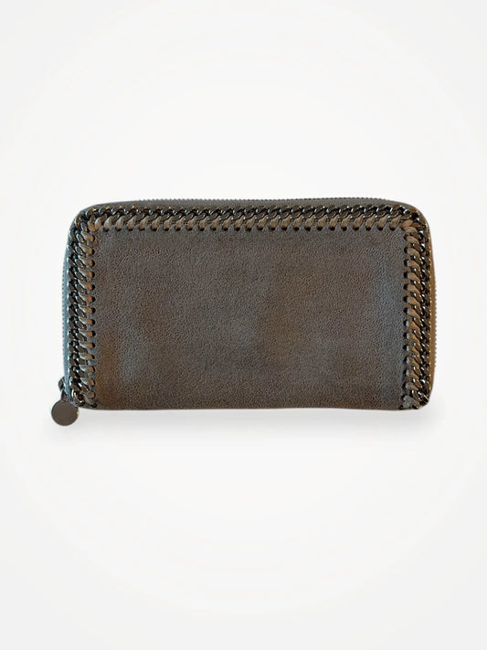 Stella Mccartney Grey Zip Around Falabella Wallet-skinnplånbok