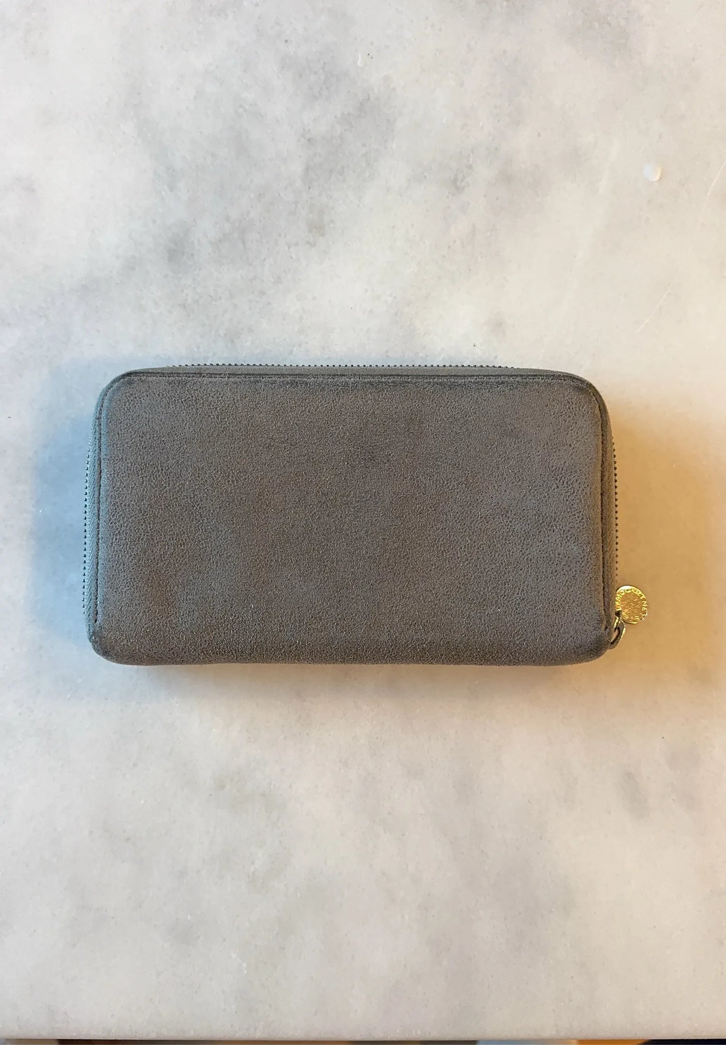 Stella Mccartney Grey Zip Around Falabella Wallet-skinnplånbok