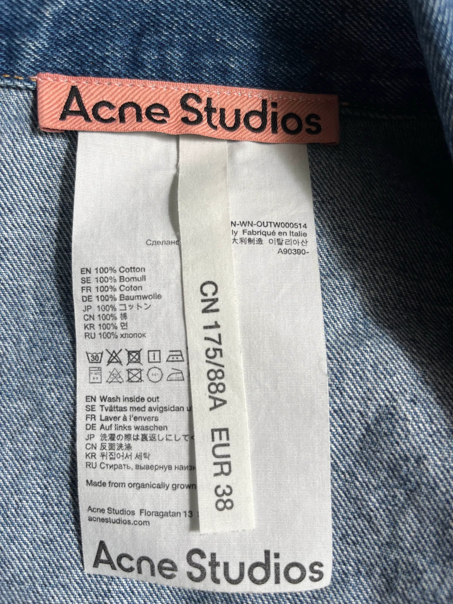 Acne Studios Jeansjacka Relaxed Cropped Fit Jacket