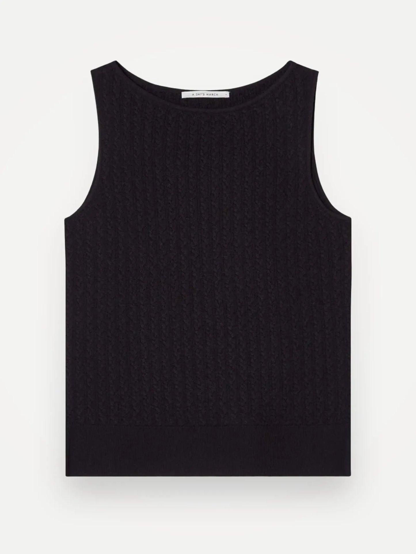 A Day's March Blake Boatneck Cable Knitted Merino Tank-ulltopp
