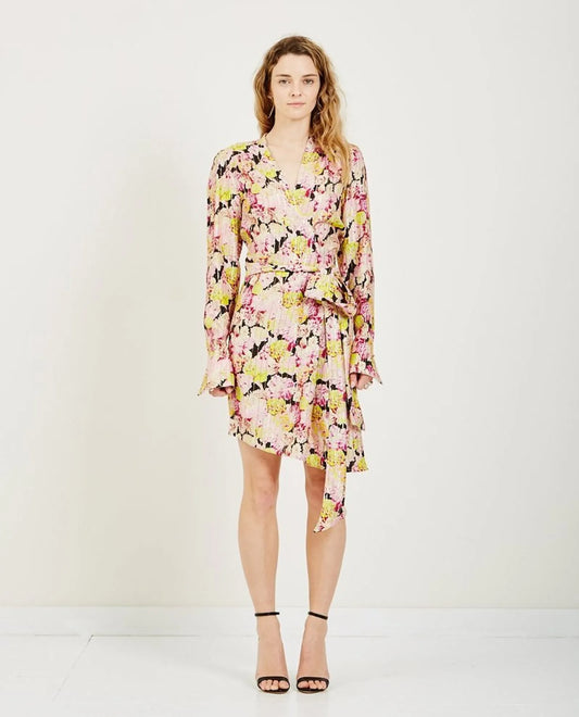 Birgitte Herskind Alice Silk Floral Wrap Mini-sidenklänning
