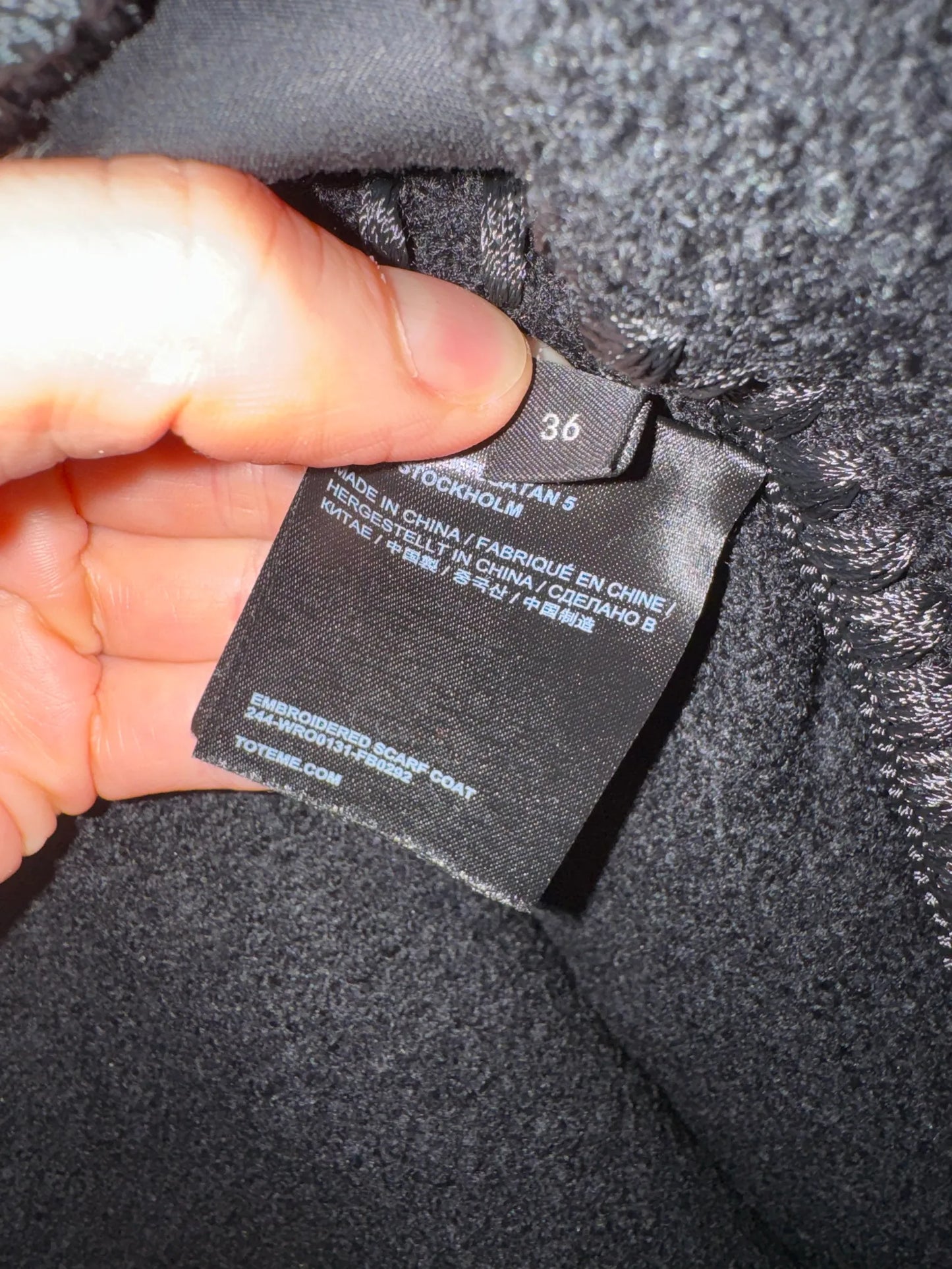 Toteme Embroidered Wool-ullkappa NWOT