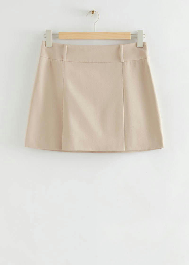 & Other Stories Pleated A-line Mini Skirt