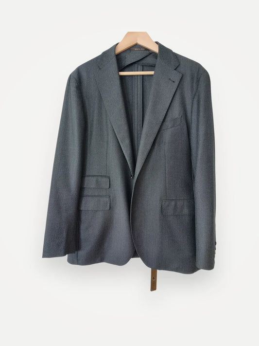 Rose & Born Dark Grey Unconstructed Wool Tagliatore Blazer