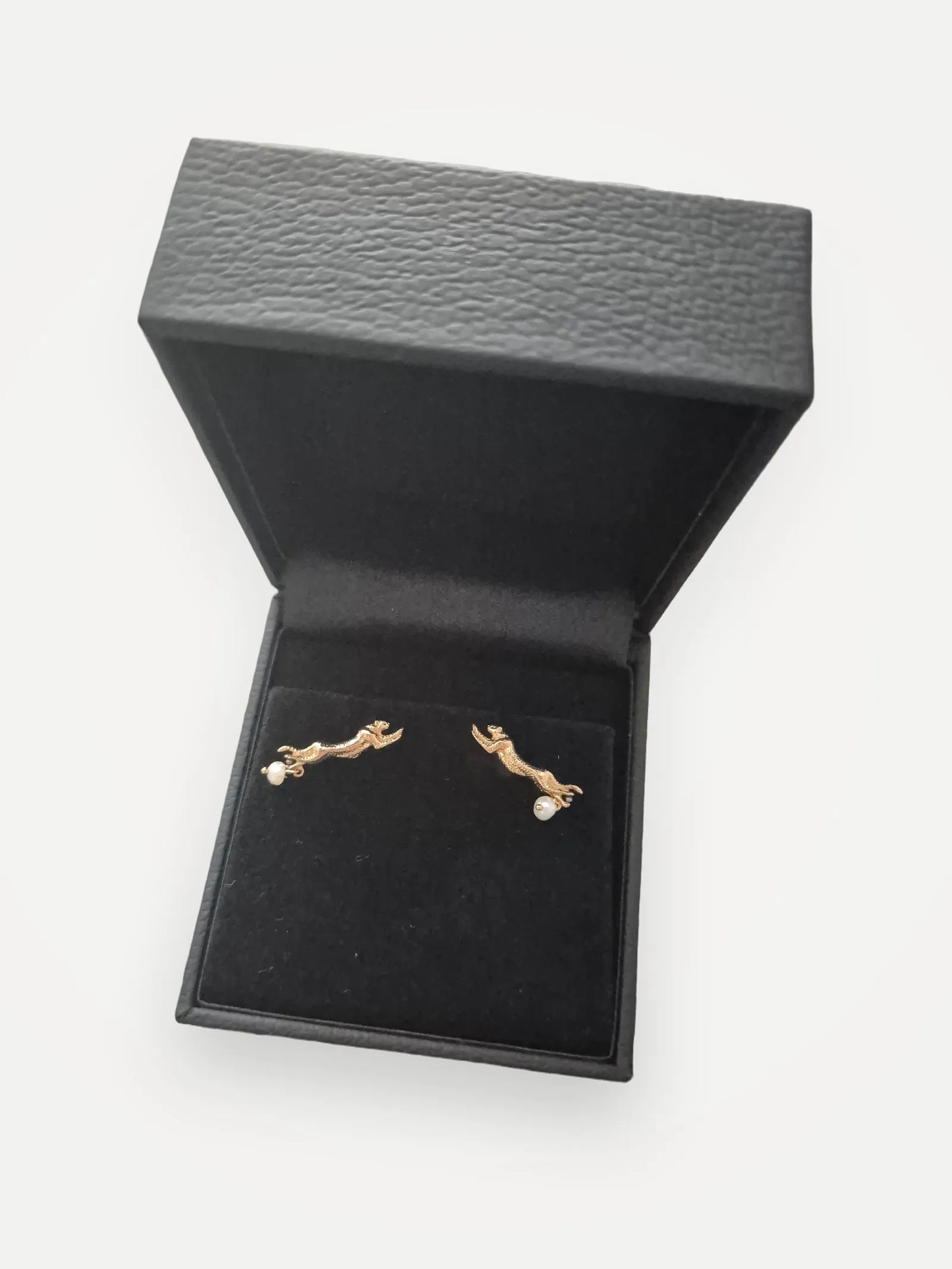 Blankens Cheetah Earring Gold And Pearl-örhänge NWOT