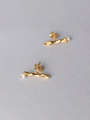 Blankens Cheetah Earring Gold And Pearl-örhänge NWOT