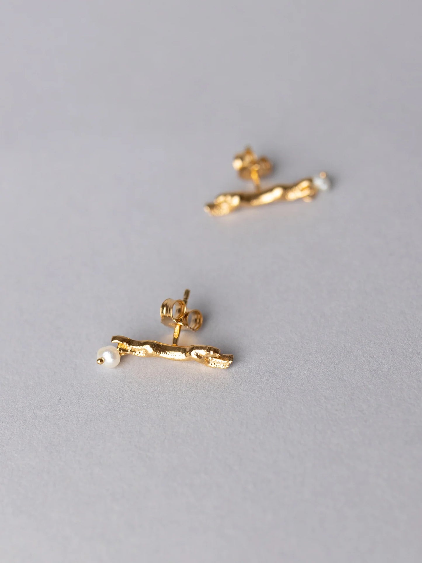 Blankens Cheetah Earring Gold And Pearl-örhänge NWOT