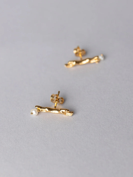 Blankens Cheetah Earring Gold And Pearl-örhänge NWOT