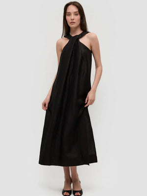 Dagmar Linen Twist-linneklänning NWOT