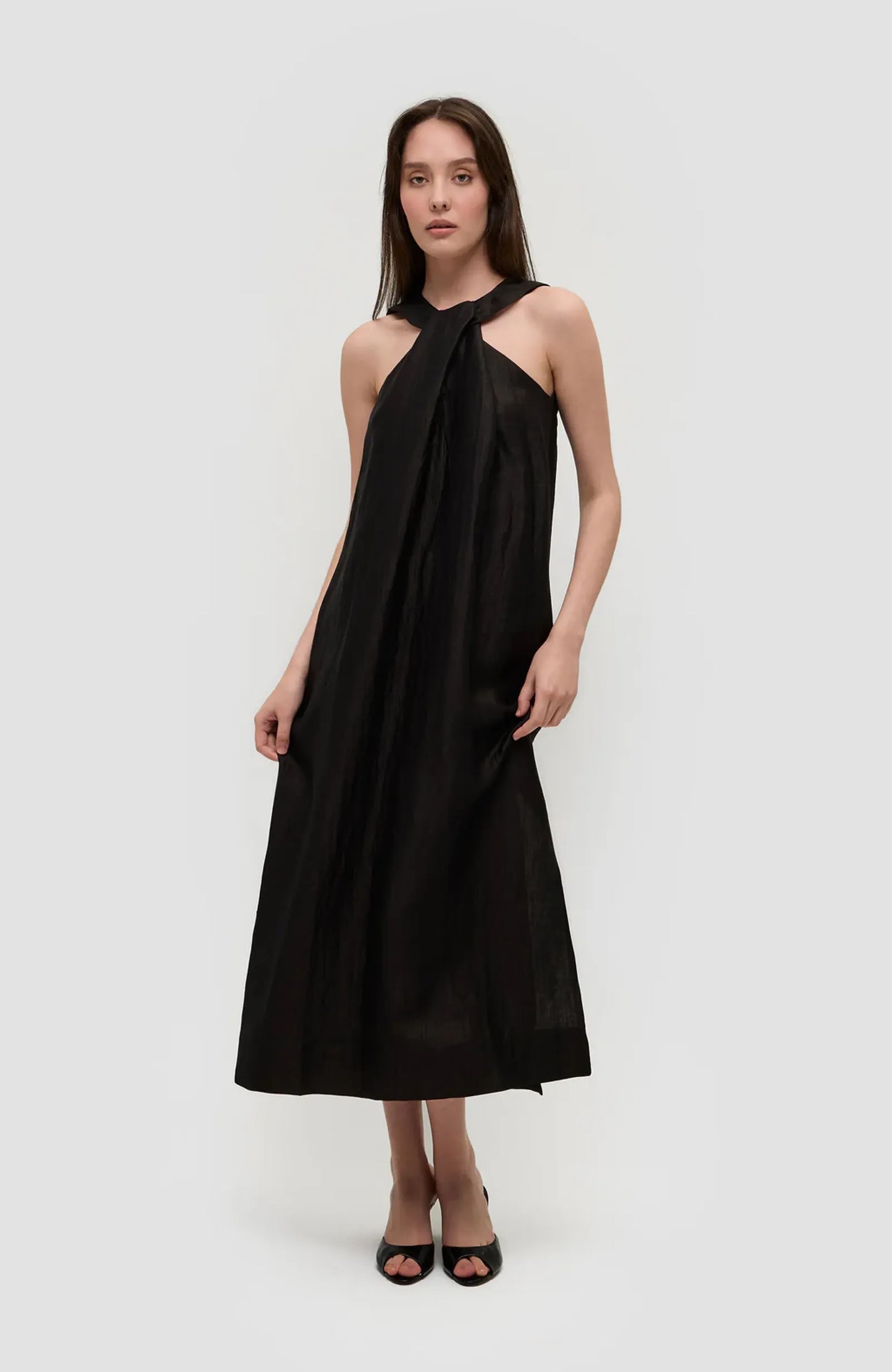 Dagmar Linen Twist-linneklänning NWOT