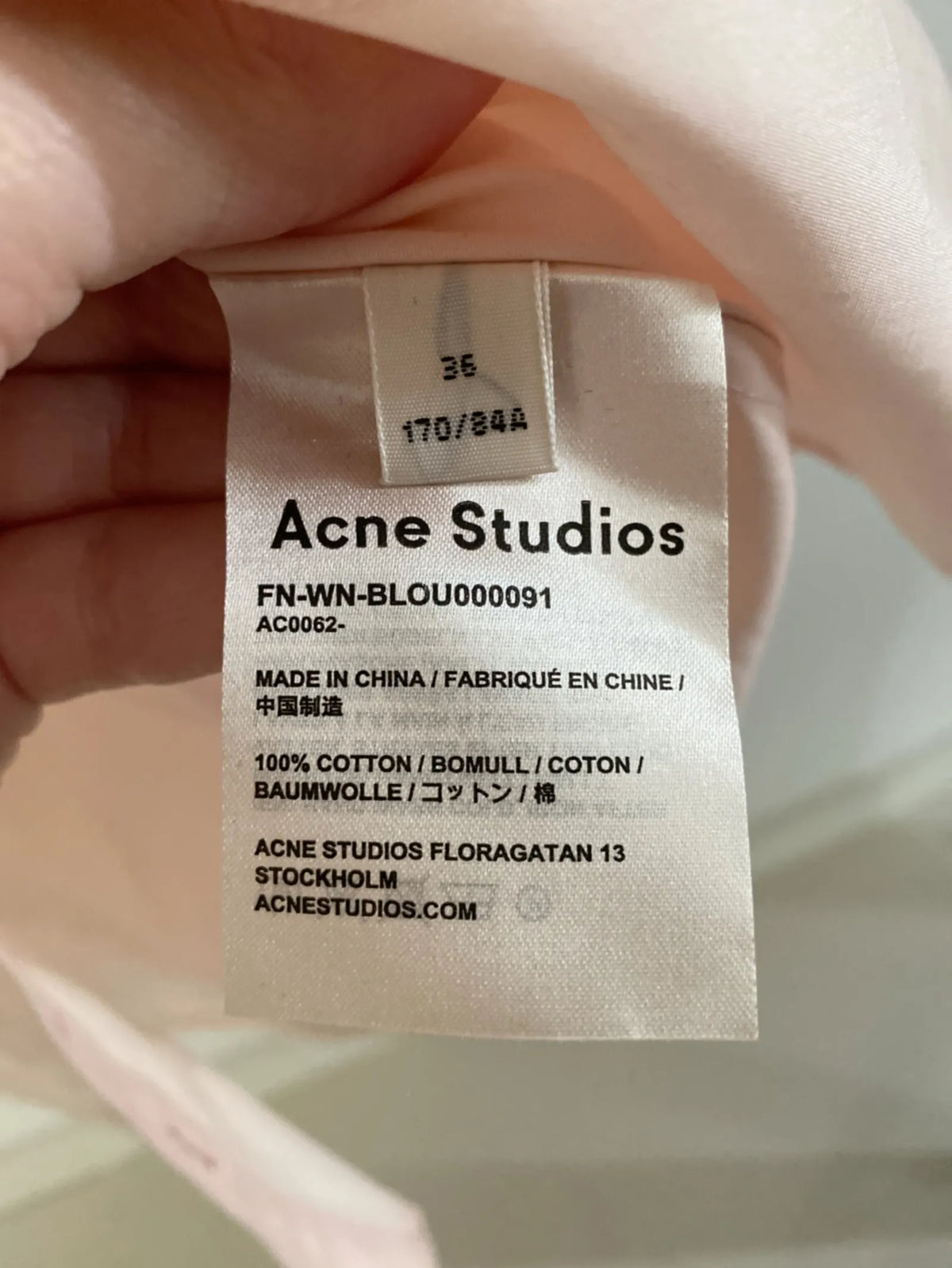 Acne Studios Sezanne Wash Pop-skjorta NWT