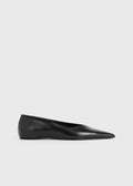 Toteme Leather Asymmetric Ballerinas Black-skinnballerinaskor