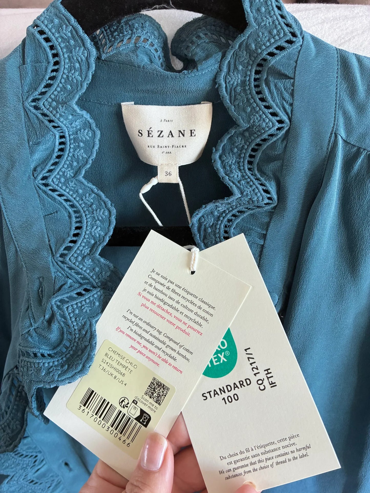 Sézane-sidenblus NWT