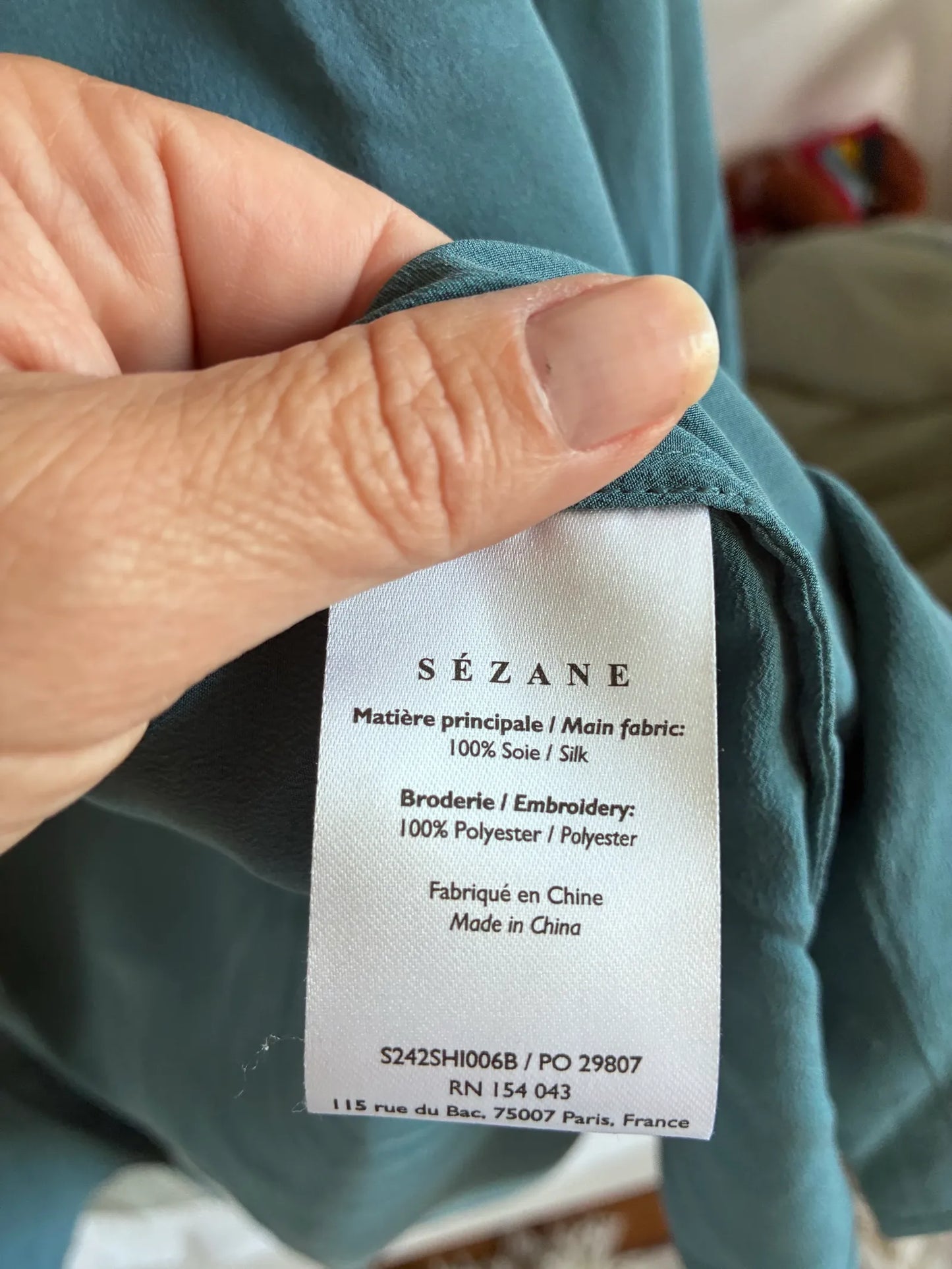 Sézane-sidenblus NWT