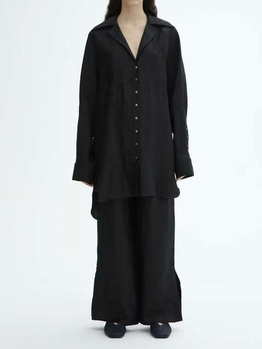 Dagmar Oversize Flowy-linneskjorta
