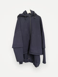Cos Oversized Navy Scuba Style Zip Up-jacka
