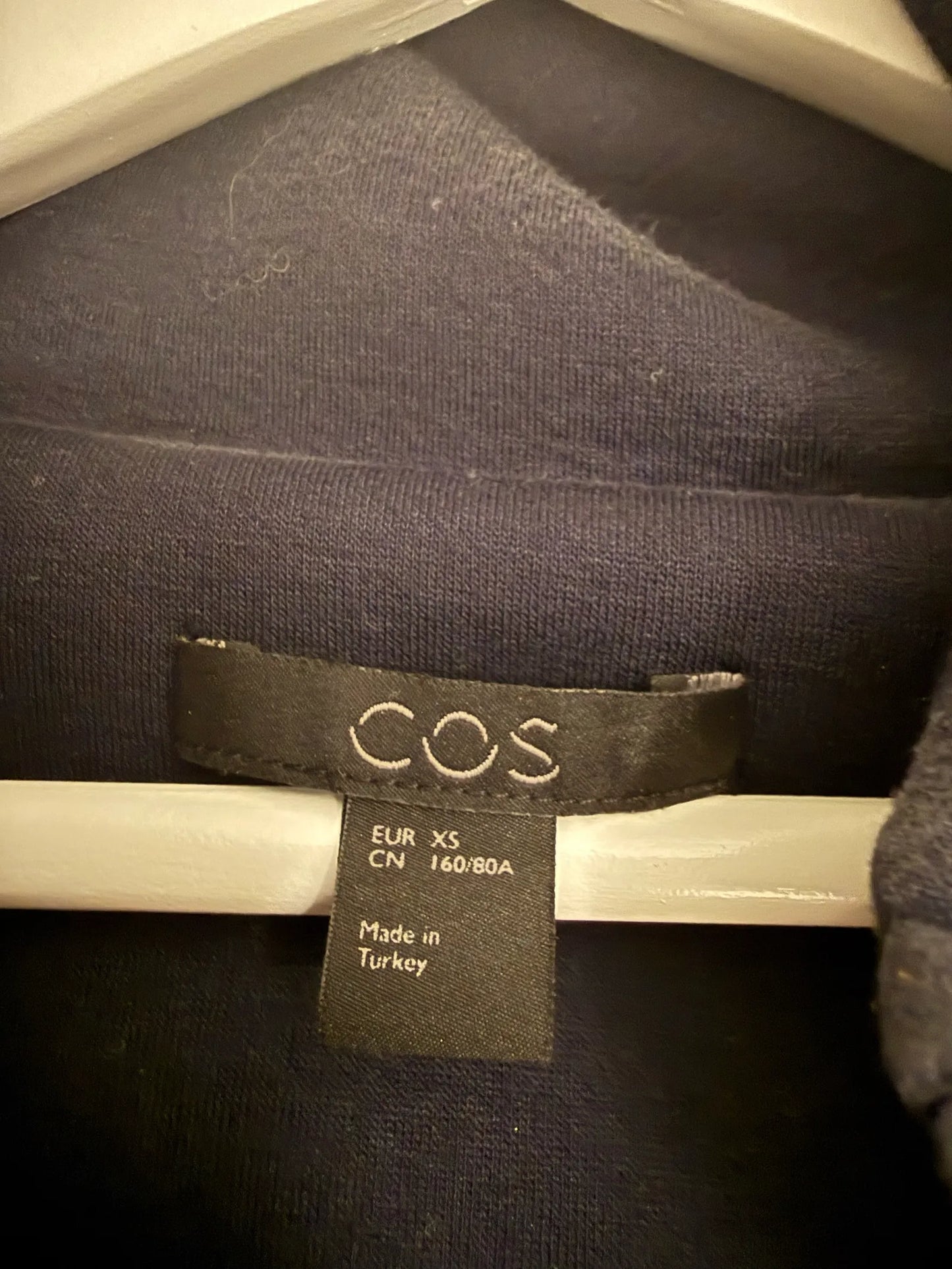Cos Oversized Navy Scuba Style Zip Up-jacka