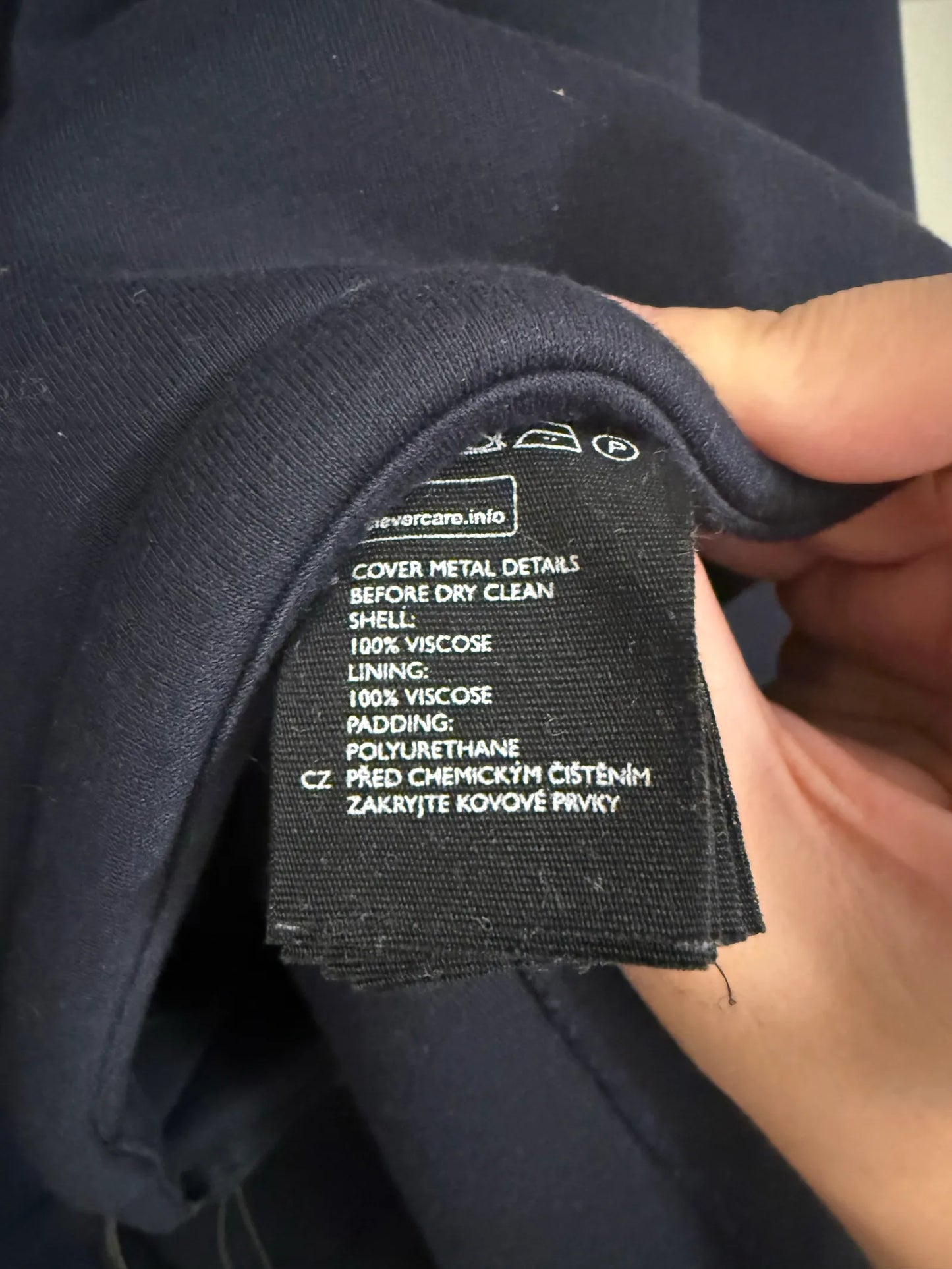 Cos Oversized Navy Scuba Style Zip Up-jacka