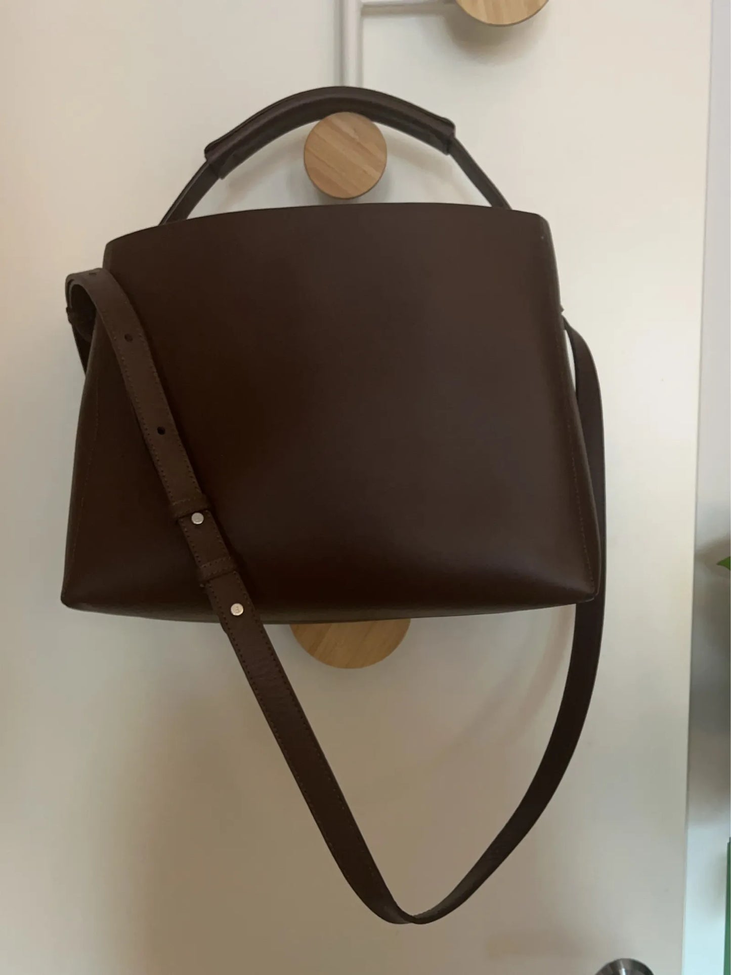 Flattered Hedda Mini Handbag Leather Chocolate-skinnhandväska NWOT