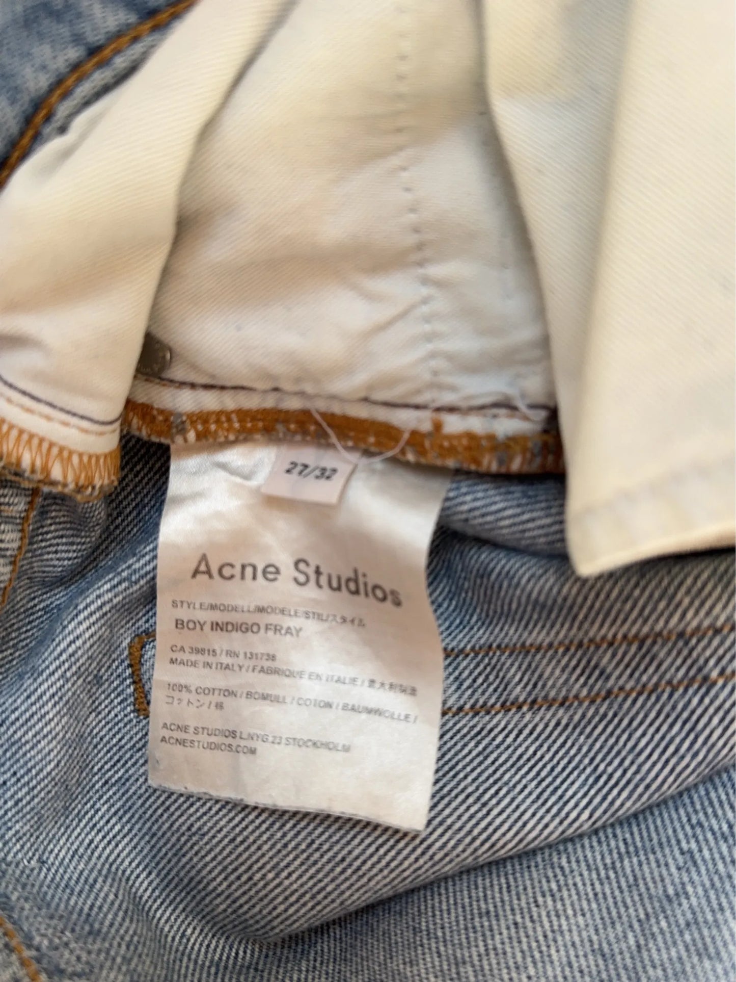 Acne Studios Boy Indigo Fray Jeans