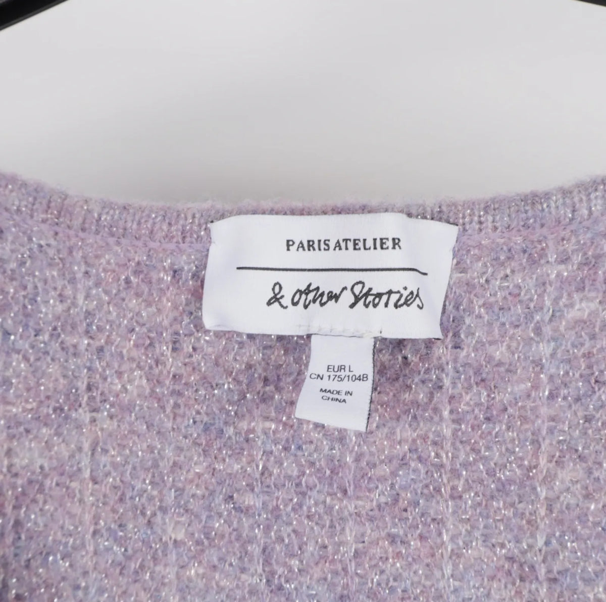 & Other Stories Metallic Tweed Lilac Crop Blazer