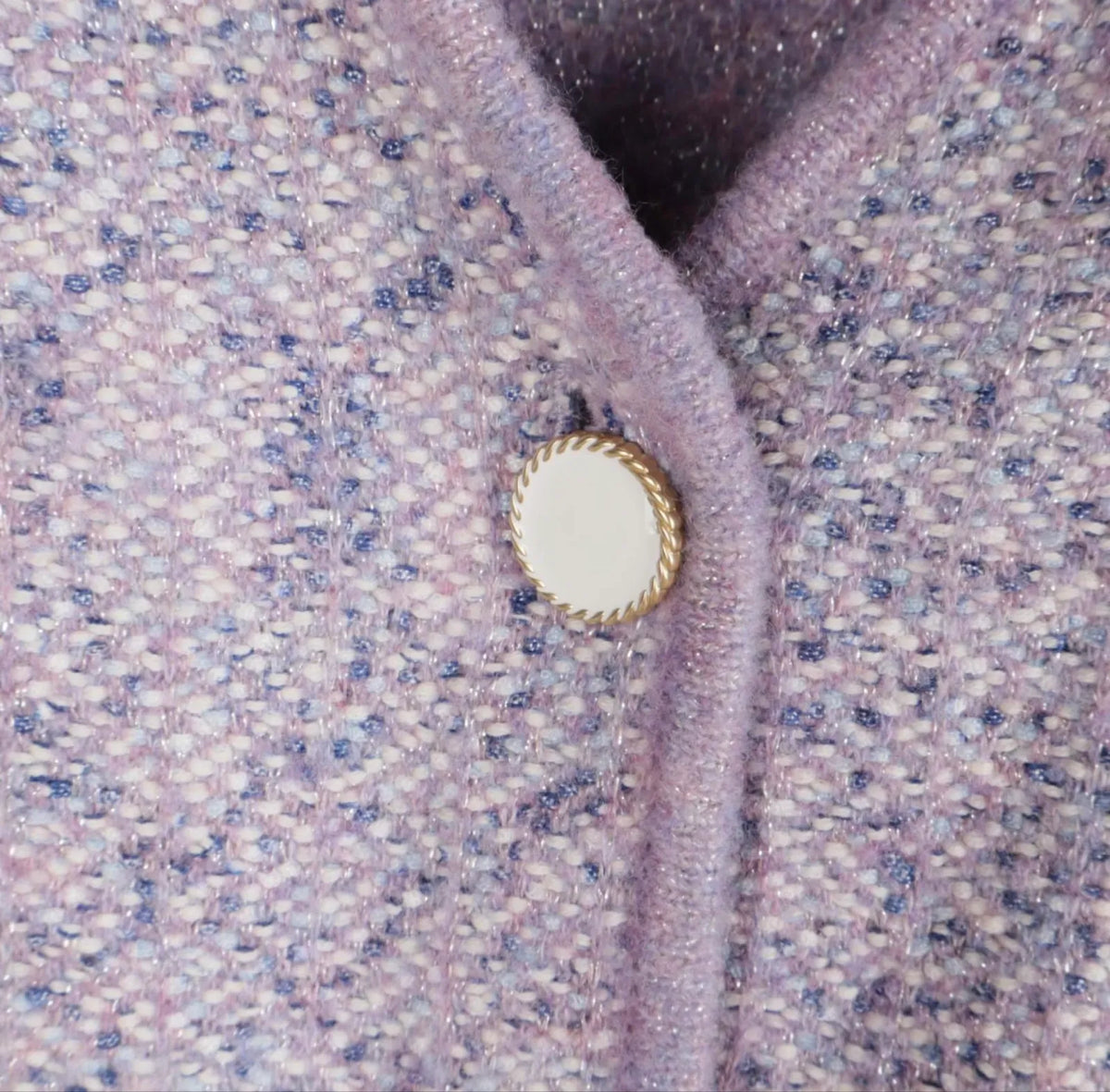 & Other Stories Metallic Tweed Lilac Crop Blazer
