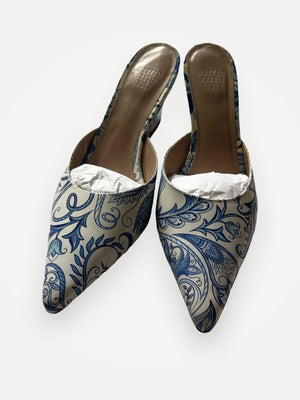 Maryam Nassir Zadeh Cleo Slide Fleur-skinnklackar NWT