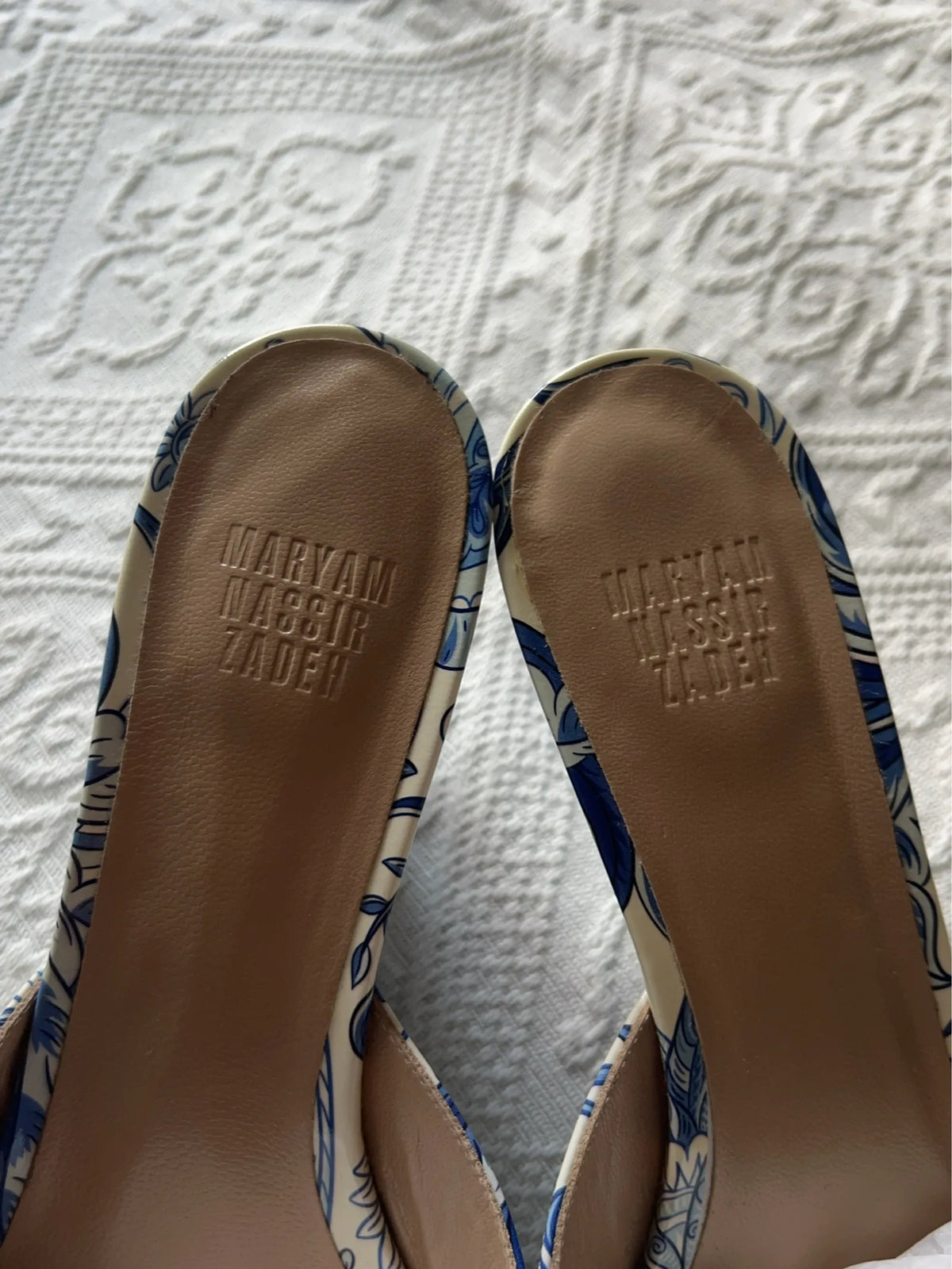 Maryam Nassir Zadeh Cleo Slide Fleur-skinnklackar NWT