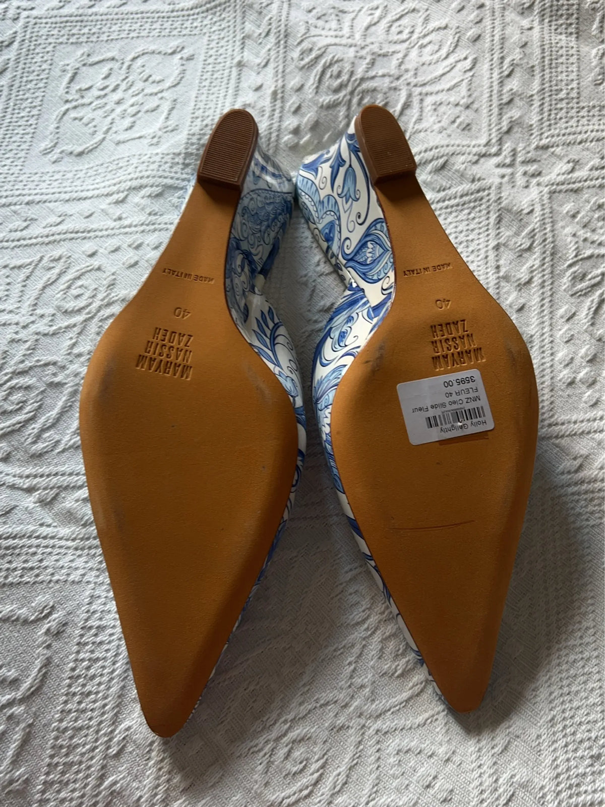 Maryam Nassir Zadeh Cleo Slide Fleur-skinnklackar NWT