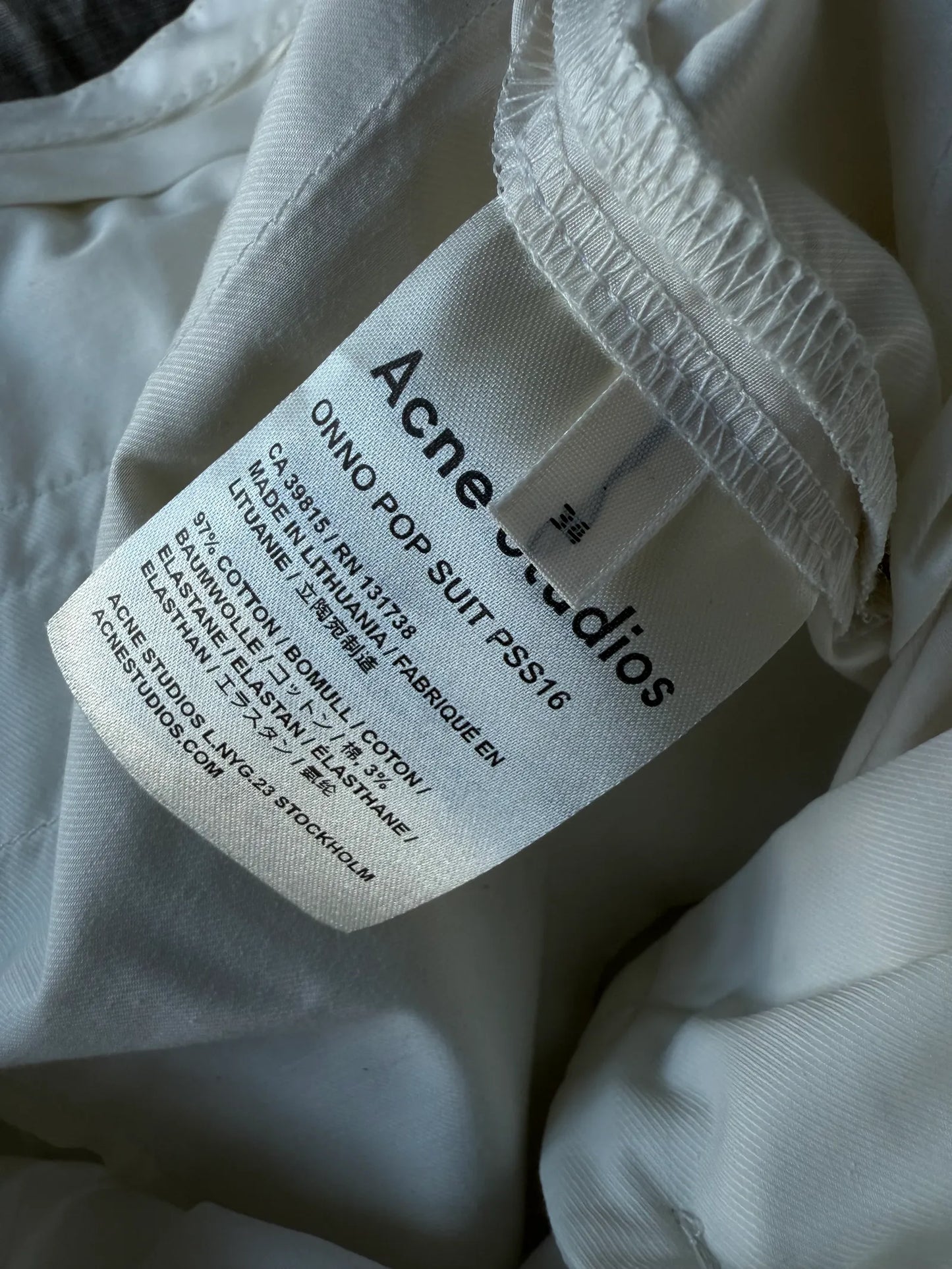 Acne Studios Onno Pop Suiting-byxor NWT